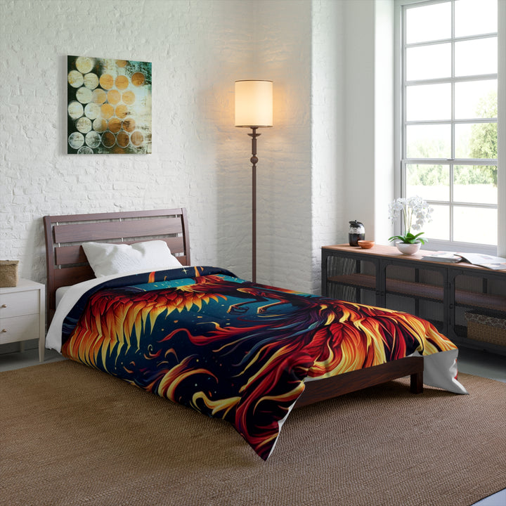 Phoenix Fire Comforter - Cozy Bedding for Fantasy Lovers, Bohemian Decor, Gift for Home, Vibrant Bedroom Accent, Gorgeous Throw Blanket