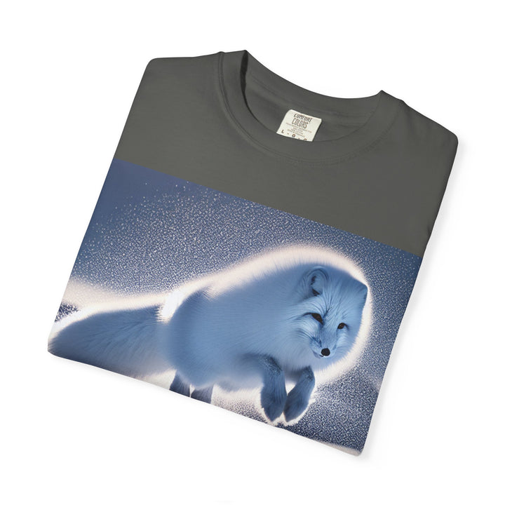 Snow Fox Jumping Unisex Garment-Dyed T-Shirt