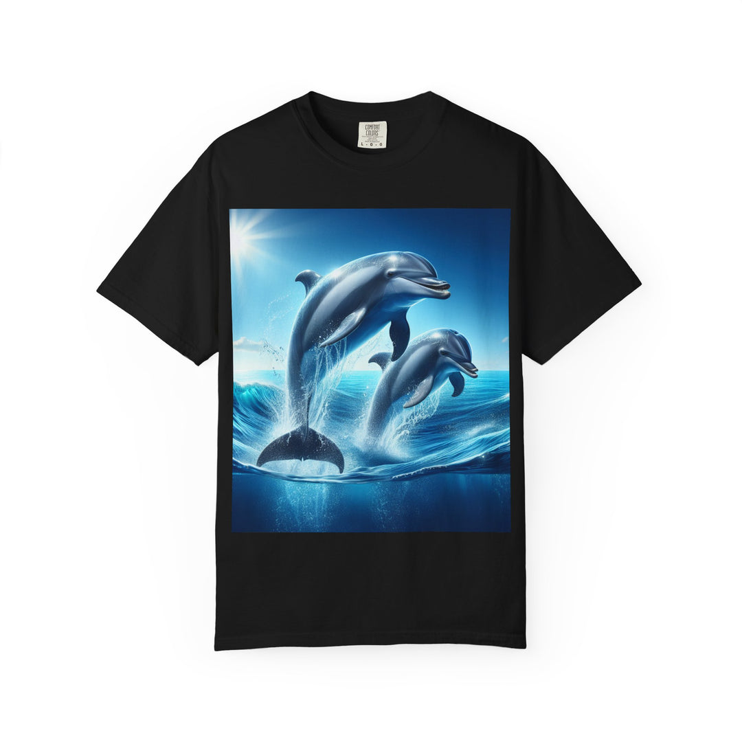 Ocean Jumping Dolphins T-Shirt - Unisex Garment-Dyed Tee