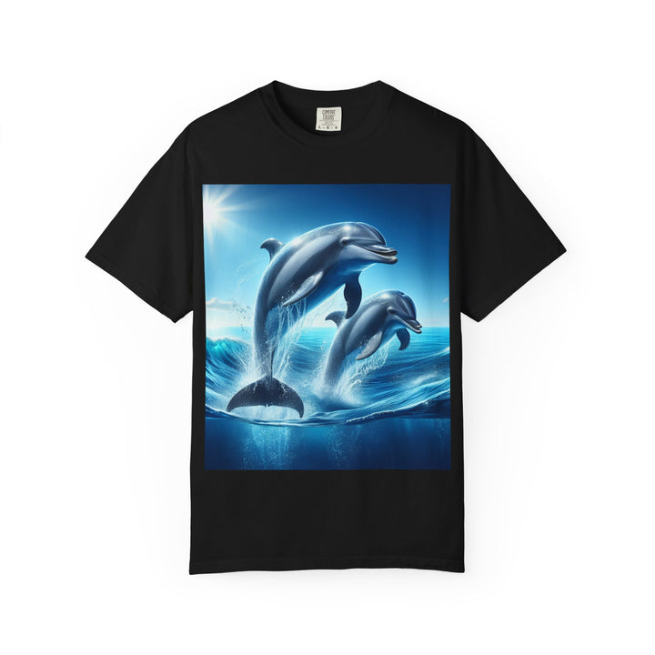 Ocean Jumping Dolphins T-Shirt - Unisex Garment-Dyed Tee