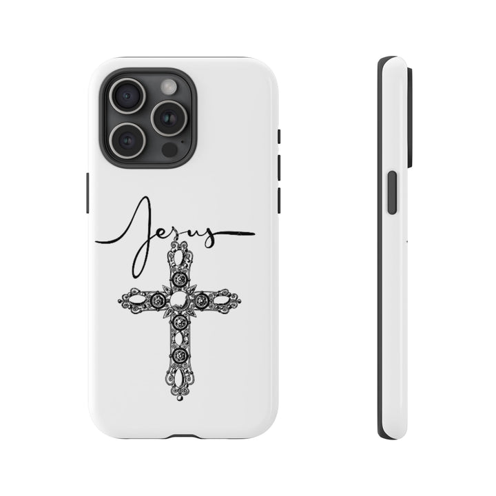 Stylish Tough Case with Jesus Design - Faith-Inspired Phone Cover, Christian Gift, Custom Phone Accessory, Unique Cell Phone Case