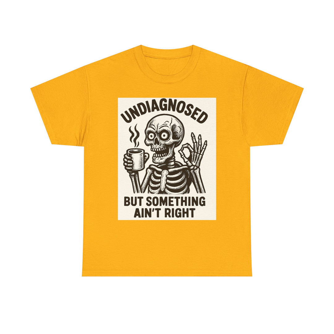 Unisex Heavy Cotton Tee with Skeleton Design - Perfect for Halloween, Gifting, Casual Wear, Party