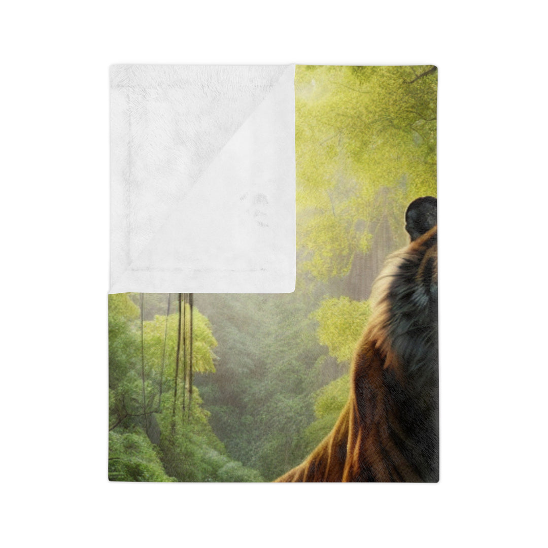 Majestic Tiger Velveteen Microfiber Blanket | Cozy Jungle Décor for Animal Lovers