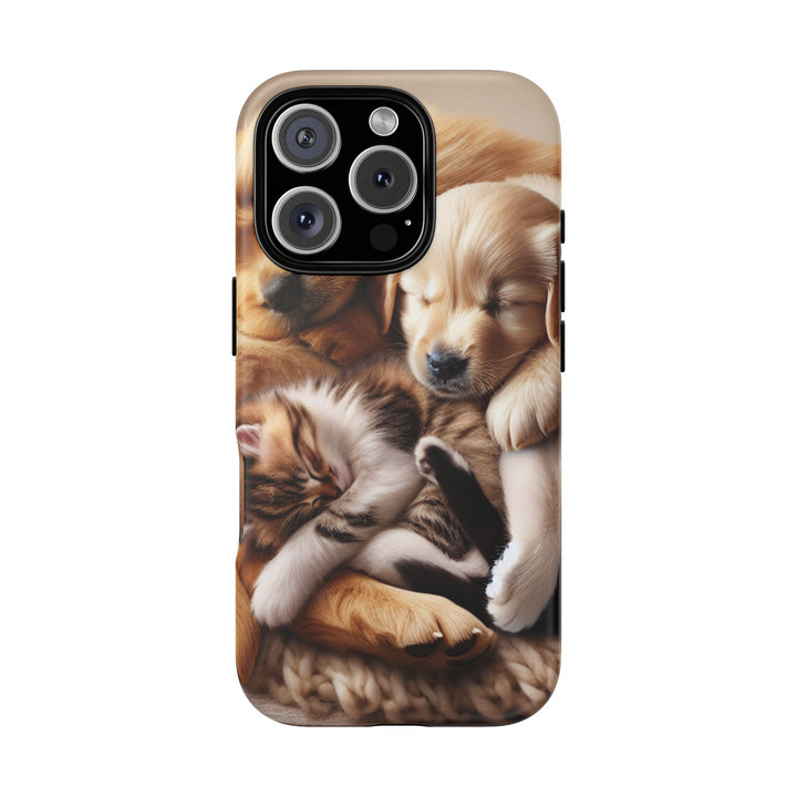 Cute Pets Phone Case - Adorable Puppy and Kitten Design, Animal Lover Gift
