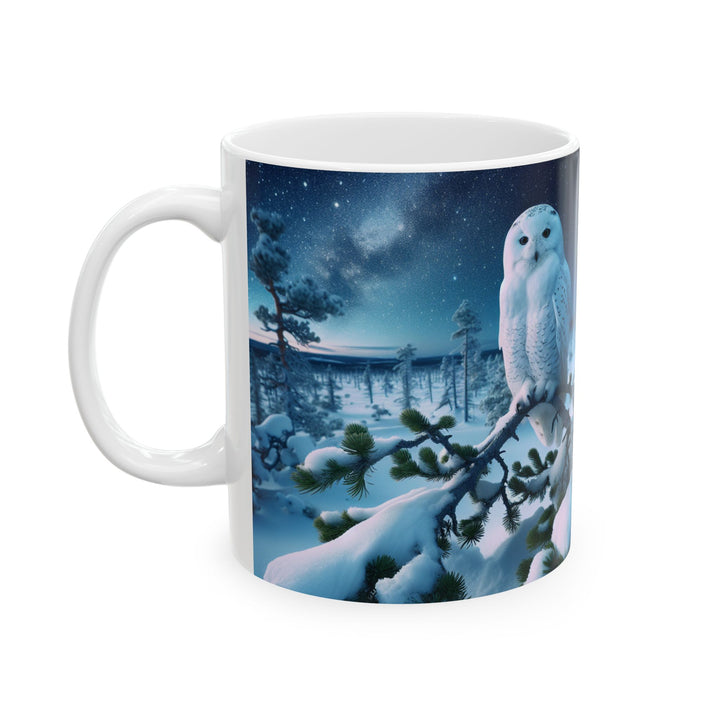 Winter Owl Ceramic Mug - Cozy 11oz & 15oz Coffee Cup for Nature Lovers