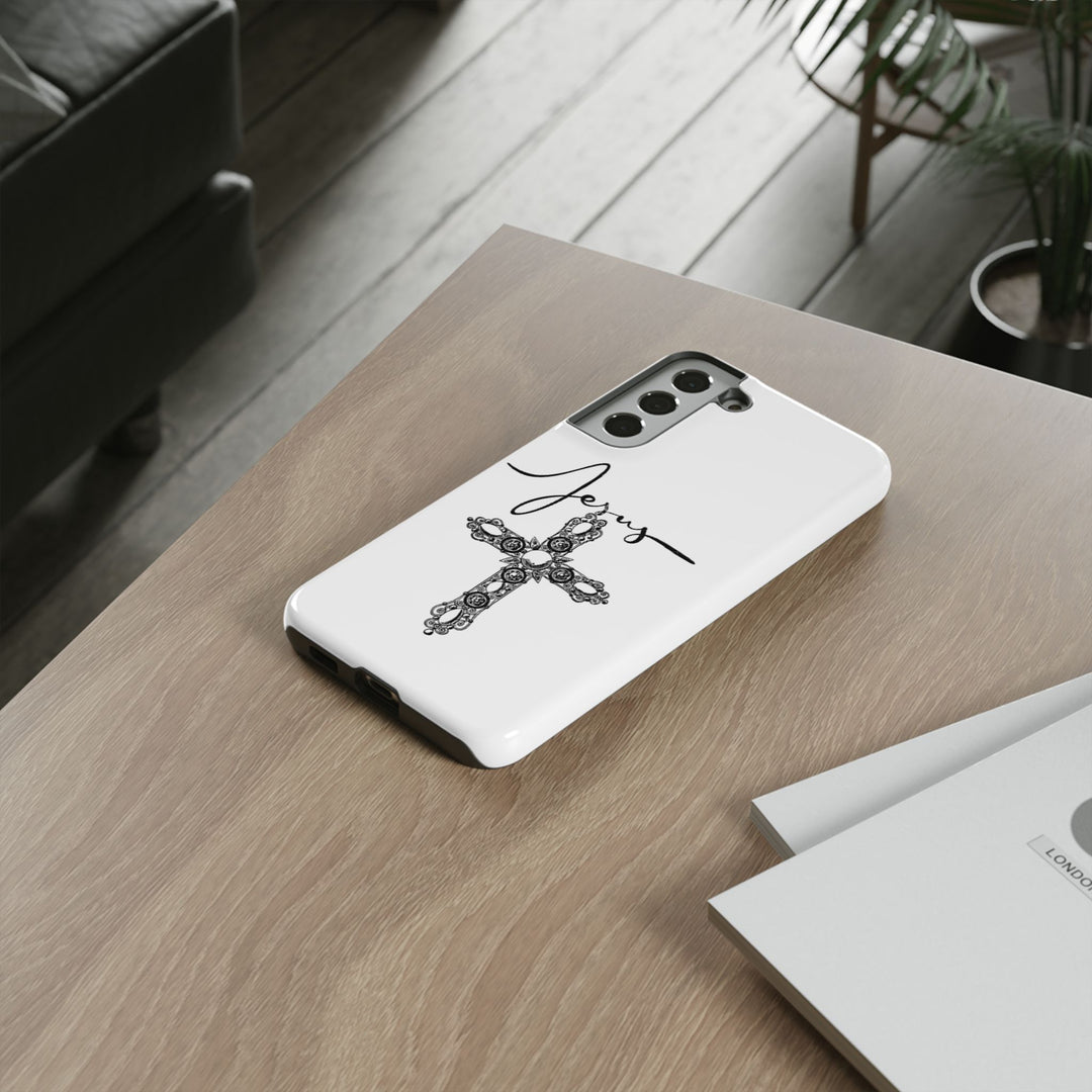 Stylish Tough Case with Jesus Design - Faith-Inspired Phone Cover, Christian Gift, Custom Phone Accessory, Unique Cell Phone Case