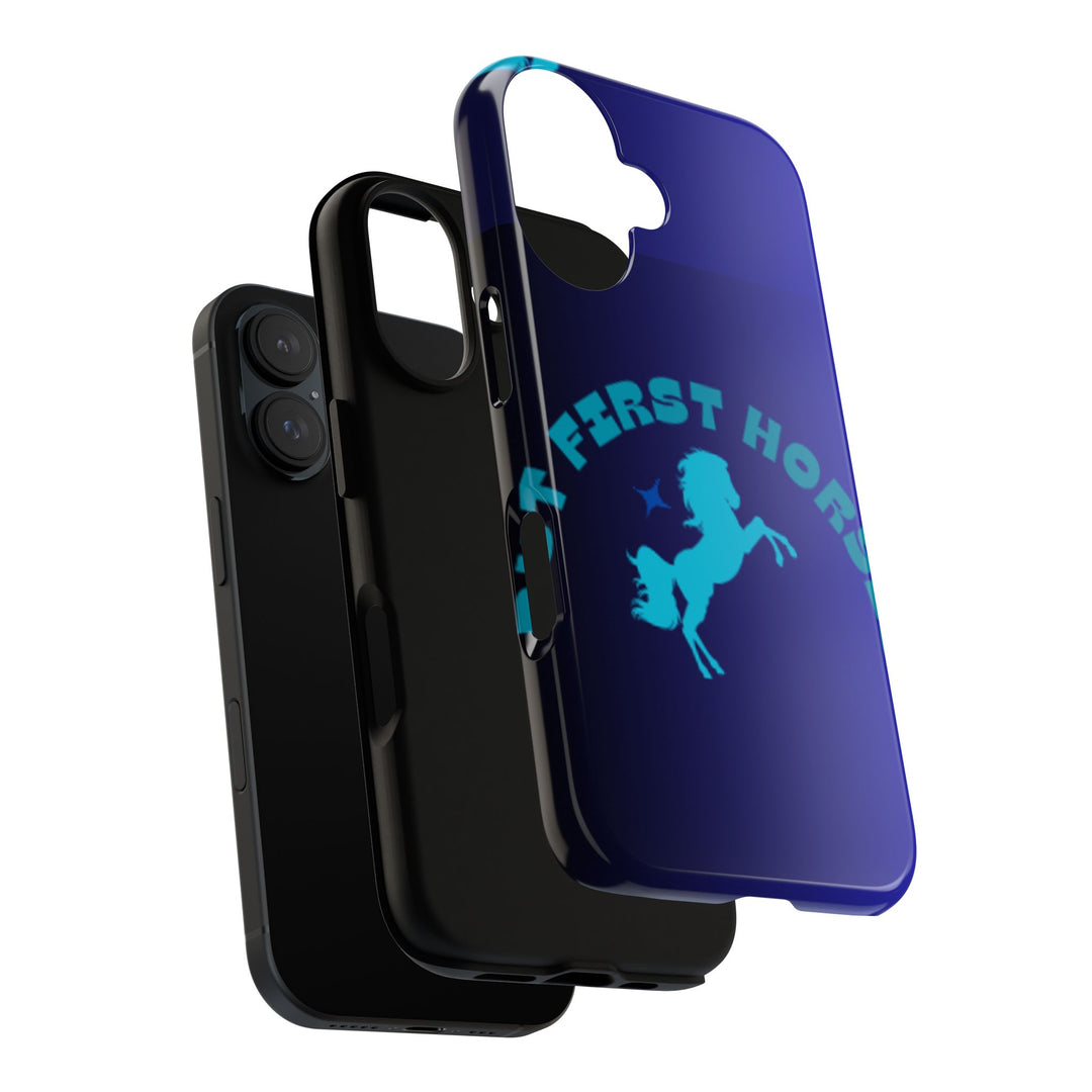 But First Horses Phone Case – Durable Tough Case for Horse Lovers