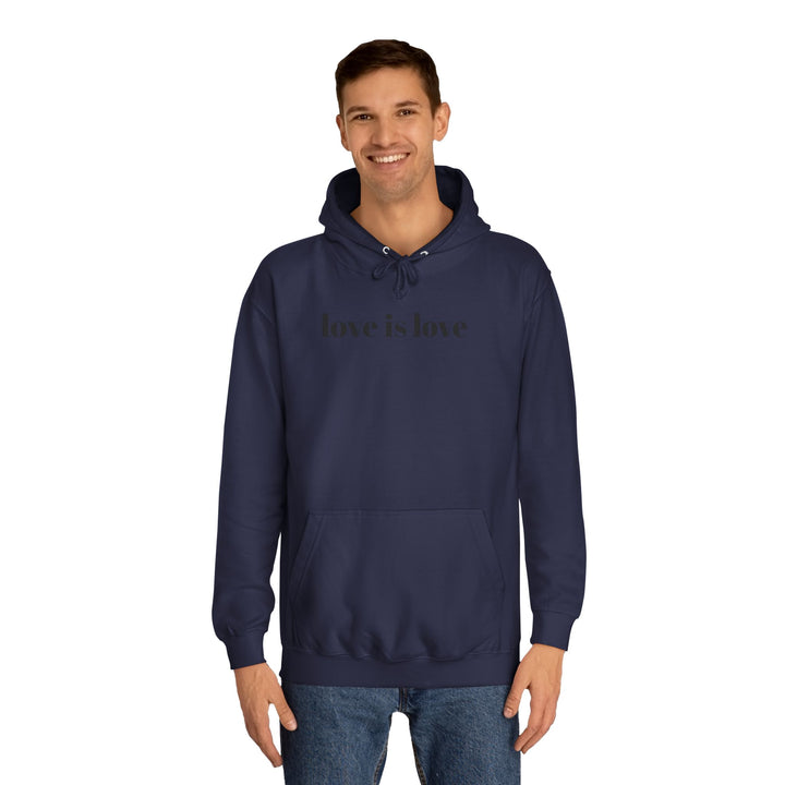 Unisex Love is Love Hoodie - Rainbow College Sweatshirt for Pride, LGBTQ+, Everyday Wear, Gift, Casual Style