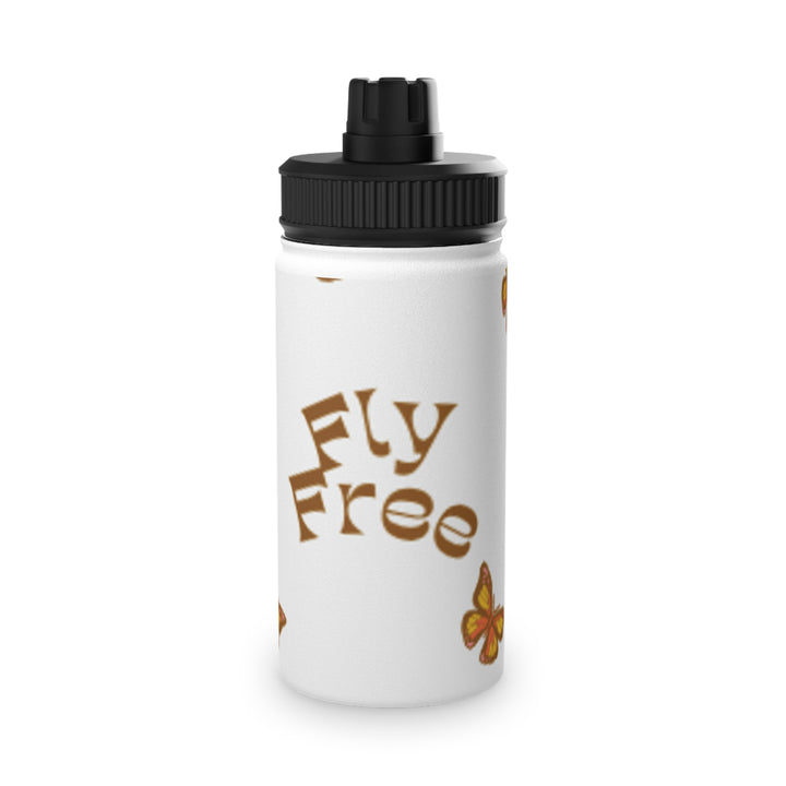 Fly Free Stainless Steel Water Bottle with Sports Lid - Travel Essential for Active Lifestyles