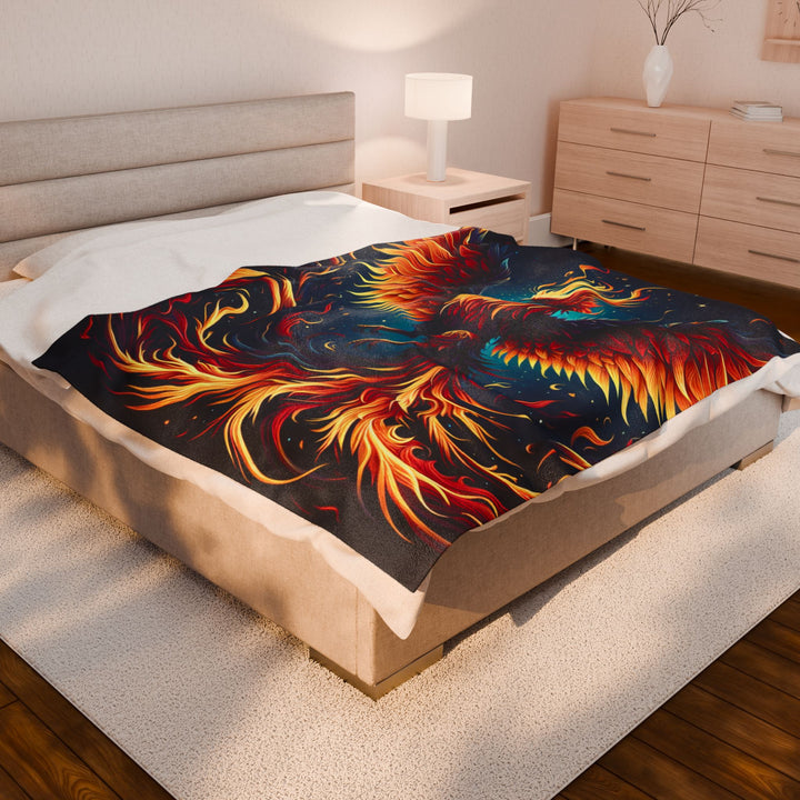 Fire Phoenix Velveteen Plush Blanket - Cozy Decorative Throw for Home & Gift