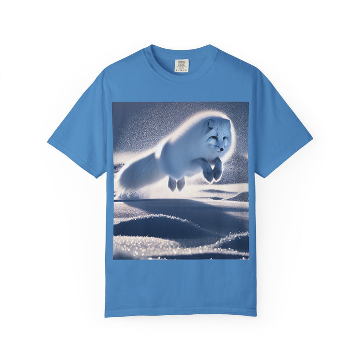 Snow Fox Jumping Unisex Garment-Dyed T-Shirt