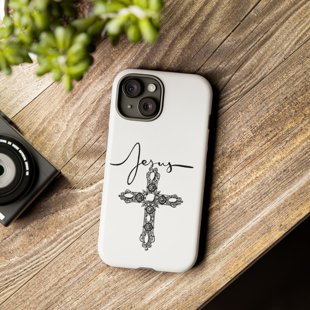 Stylish Tough Case with Jesus Design - Faith-Inspired Phone Cover, Christian Gift, Custom Phone Accessory, Unique Cell Phone Case