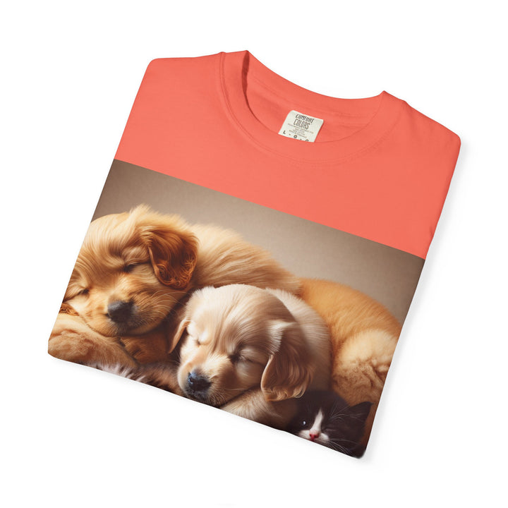 Cute Pets Snuggle Unisex Garment-Dyed T-shirt