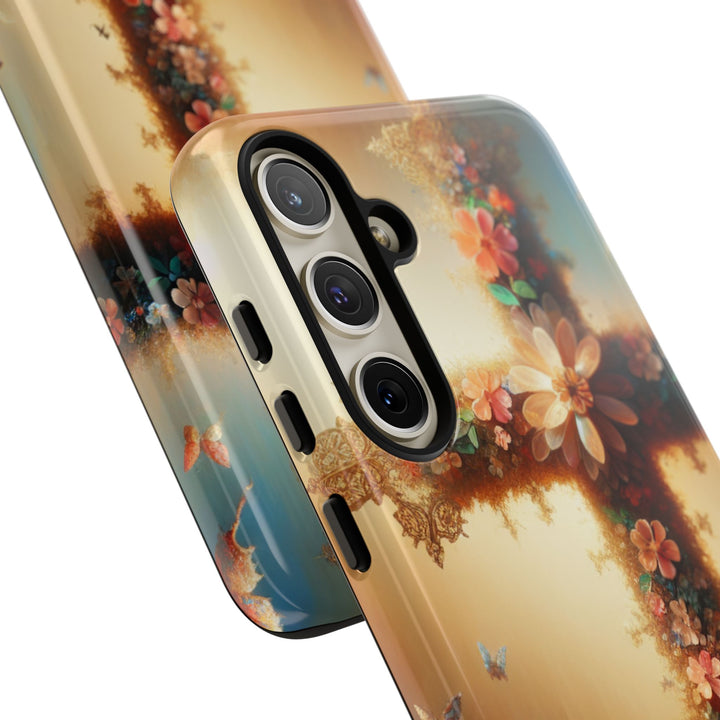 Floral Cross Phone Case, Tough Cases for Christians, Religious Gifts, Cute Floral Accessories, Chic Phone Cover, Spring Vibes