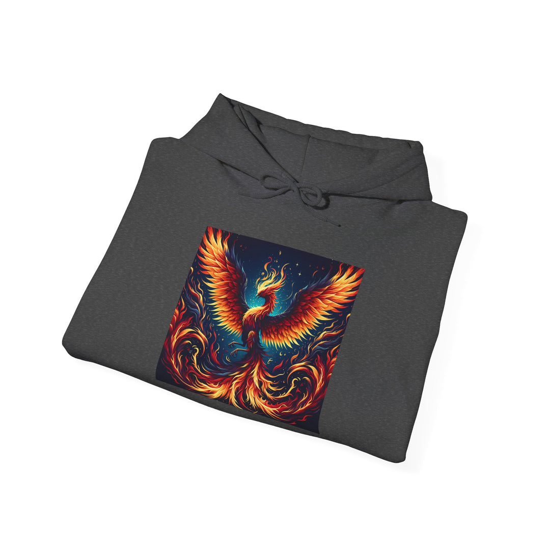 Vibrant Phoenix Graphic Hoodie, Cozy Spiritual Sweatshirt, Unisex Casual Apparel, Perfect Gift for All Occasions, Warm Layering Piece
