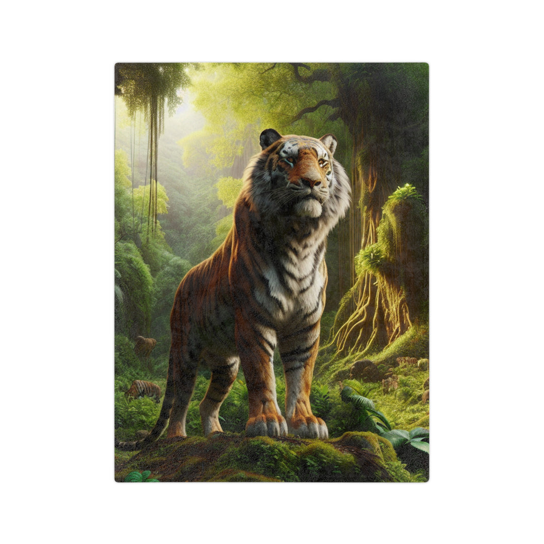 Majestic Tiger Velveteen Microfiber Blanket | Cozy Jungle Décor for Animal Lovers