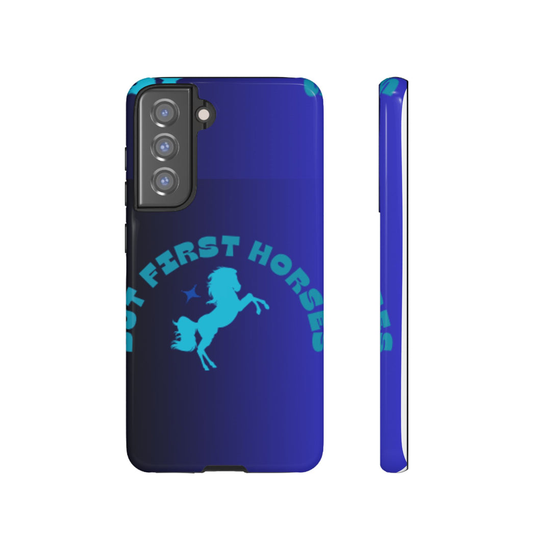 But First Horses Phone Case – Durable Tough Case for Horse Lovers