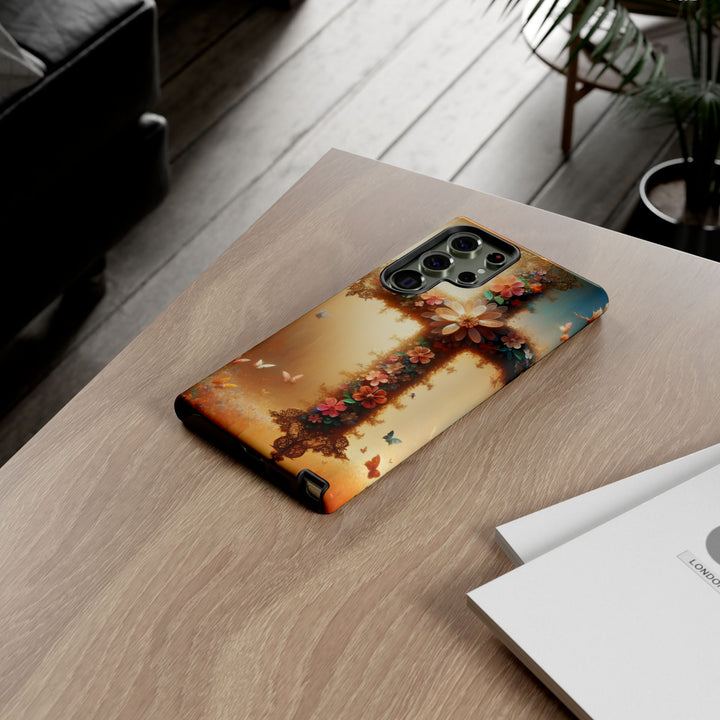 Floral Cross Phone Case, Tough Cases for Christians, Religious Gifts, Cute Floral Accessories, Chic Phone Cover, Spring Vibes