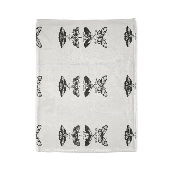 Inspirational Moths Blanket - Soft Polyester Throw with 'We All Change With Time' Design - Perfect for Cozy Evenings