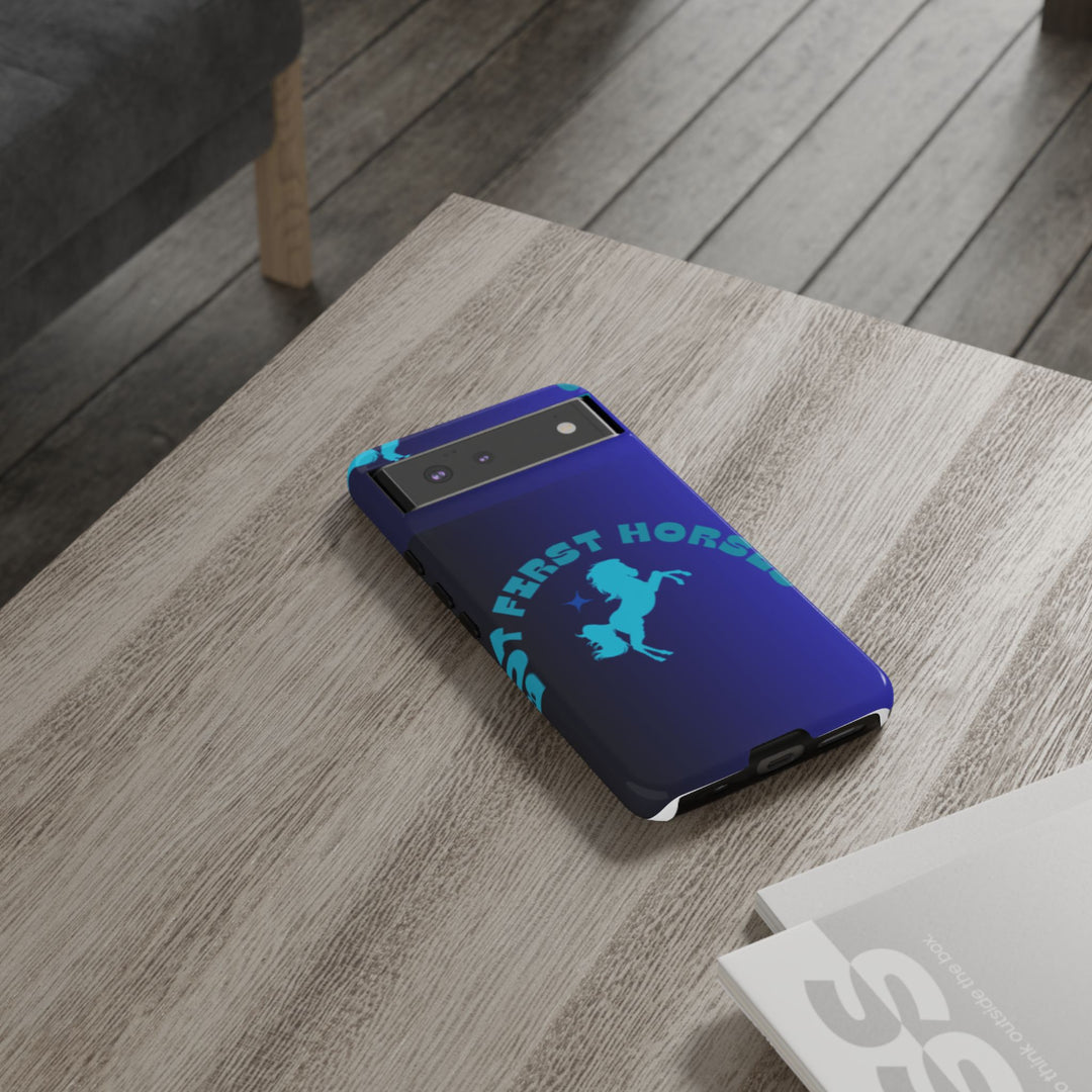 But First Horses Phone Case – Durable Tough Case for Horse Lovers