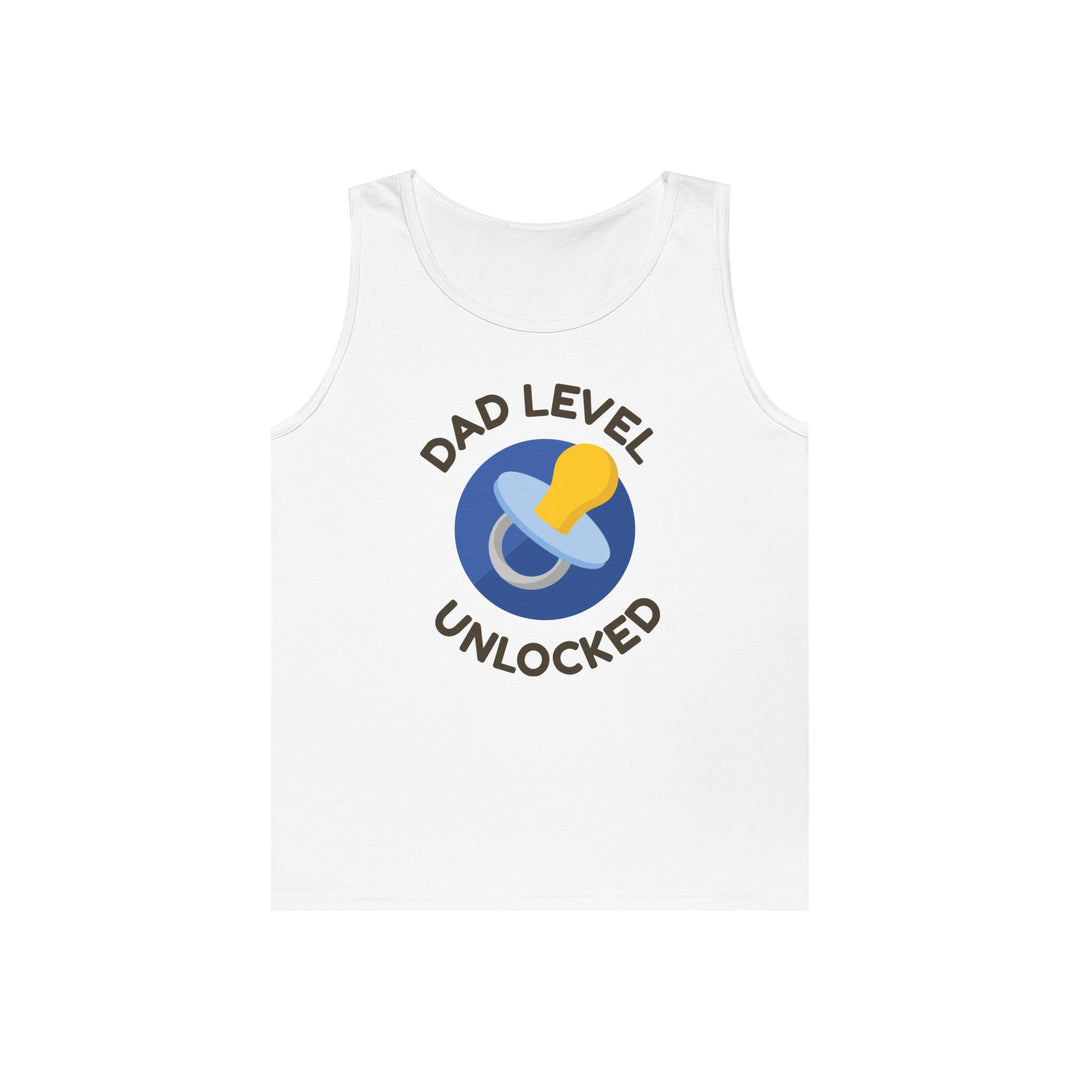 Dad Level Unlocked Tank Top - Unisex Heavy Cotton Sleeveless Shirt for New Dads