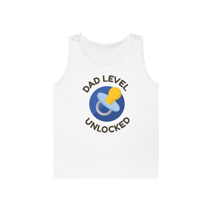 Dad Level Unlocked Tank Top - Unisex Heavy Cotton Sleeveless Shirt for New Dads