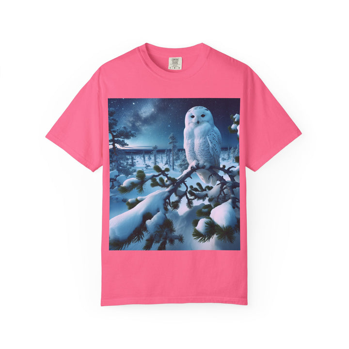 Mystical Owl Unisex Garment-Dyed T-Shirt – Cozy Winter Vibes
