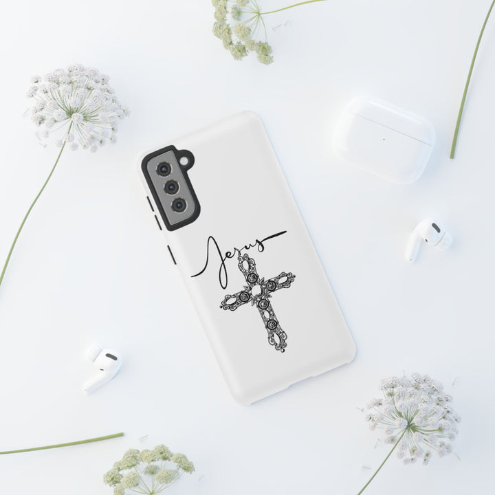 Stylish Tough Case with Jesus Design - Faith-Inspired Phone Cover, Christian Gift, Custom Phone Accessory, Unique Cell Phone Case