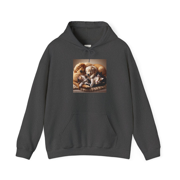 Cozy Pet Pals Hooded Sweatshirt - Animal Lover Gift, Cute Hoodie, Dog Cat Sweatshirt, Casual Wear, Cozy Gift