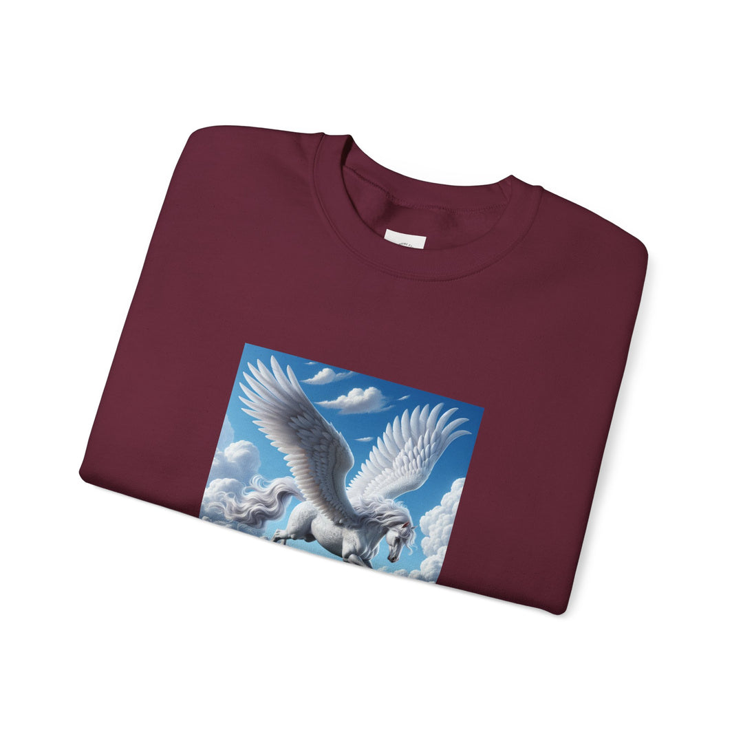 Majestic Pegasus Crewneck Sweatshirt – Cozy Fantasy Gift, Unicorn Lovers Apparel, Magical Sweatshirt, Dreamy Gifts, Casual Trendy Wear