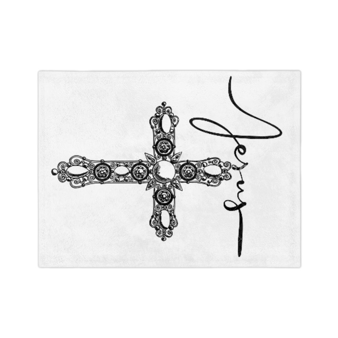 Elegant Faith Velveteen Blanket | Cozy Religious Décor for Home, Christian Gift, Church Events, Inspirational Throw