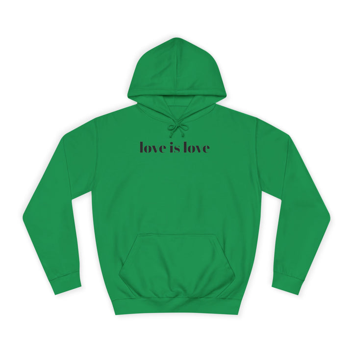 Unisex Love is Love Hoodie - Rainbow College Sweatshirt for Pride, LGBTQ+, Everyday Wear, Gift, Casual Style