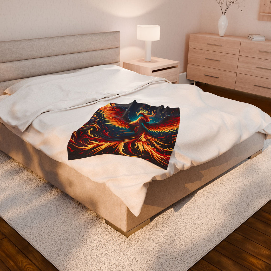 Fire Phoenix Velveteen Plush Blanket - Cozy Decorative Throw for Home & Gift