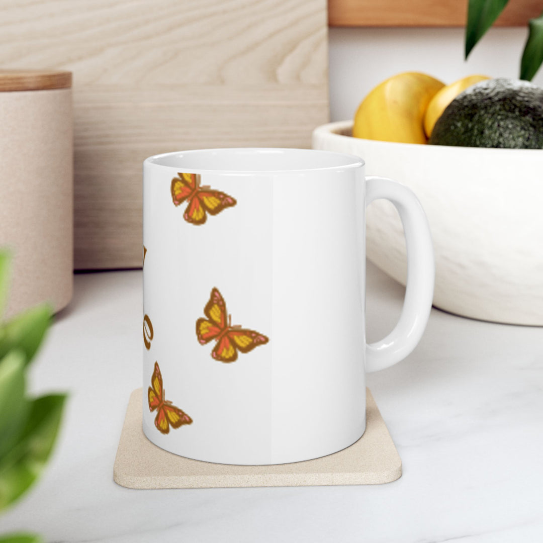 Butterfly 'Fly Free' Ceramic Mug - Inspiring Drinkware for Nature Lovers