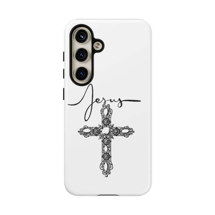 Stylish Tough Case with Jesus Design - Faith-Inspired Phone Cover, Christian Gift, Custom Phone Accessory, Unique Cell Phone Case