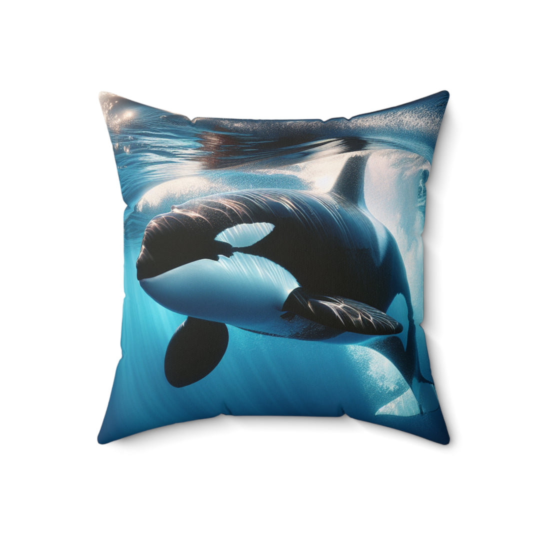 Orca Ocean-Themed Throw Pillow, Marine Life Decor, Nautical Home Accent, Coastal Living Gift, Whale Lover Cushion