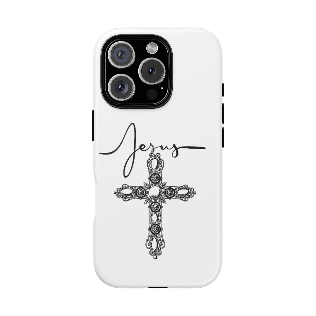 Stylish Tough Case with Jesus Design - Faith-Inspired Phone Cover, Christian Gift, Custom Phone Accessory, Unique Cell Phone Case