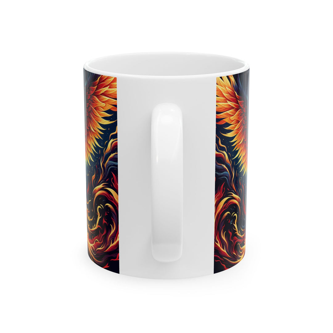 Vibrant Phoenix Ceramic Mug - Perfect Coffee Cup for Hot Drinks, Gift for Fire Sign Lovers, Fantasy Art, Unique Home Decor, Birthday Present