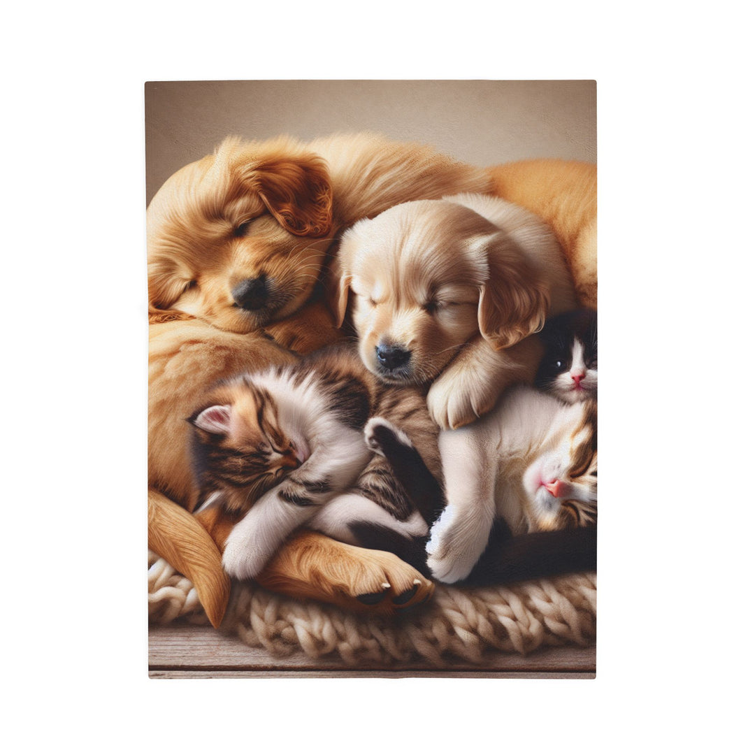 Cozy Pet-Themed Velveteen Plush Blanket - Perfect for Animal Lovers