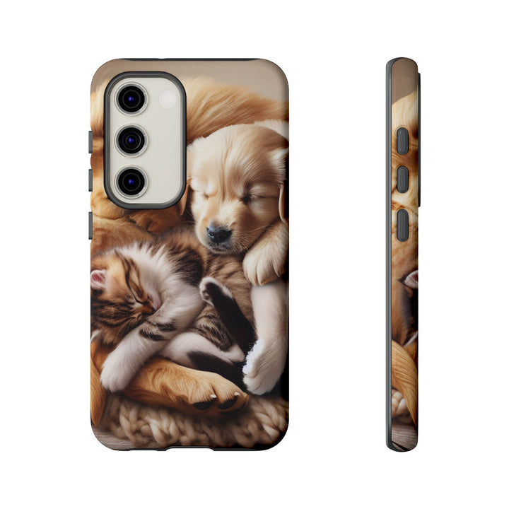 Cute Pets Phone Case - Adorable Puppy and Kitten Design, Animal Lover Gift