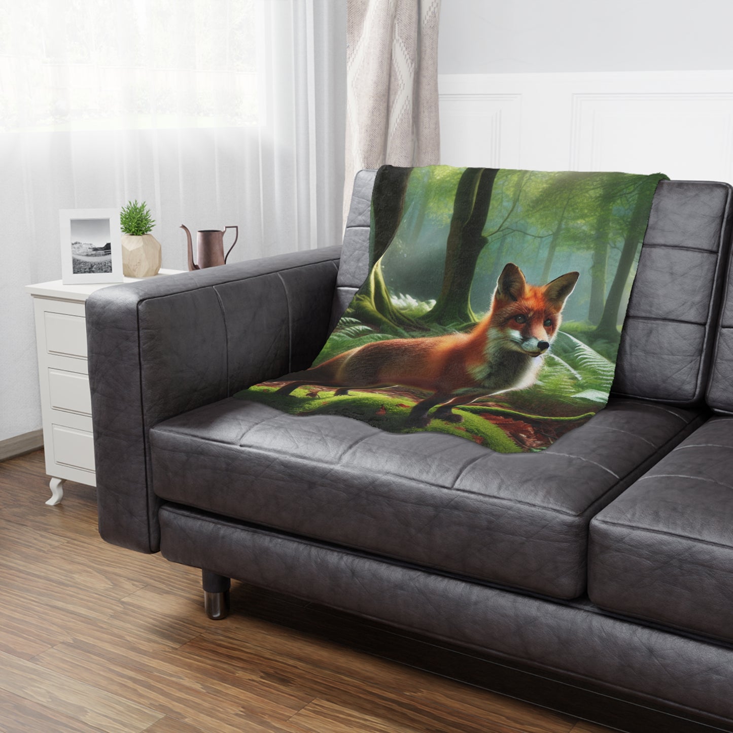 Forest Fox Minky Blanket - Comforting Wildlife Fleece Throw for Cozy Evenings