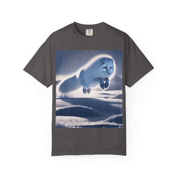 Snow Fox Jumping Unisex Garment-Dyed T-Shirt