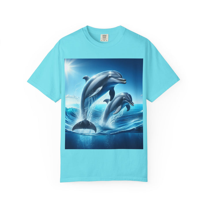 Ocean Jumping Dolphins T-Shirt - Unisex Garment-Dyed Tee