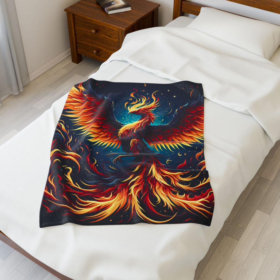 Fire Phoenix Velveteen Plush Blanket - Cozy Decorative Throw for Home & Gift