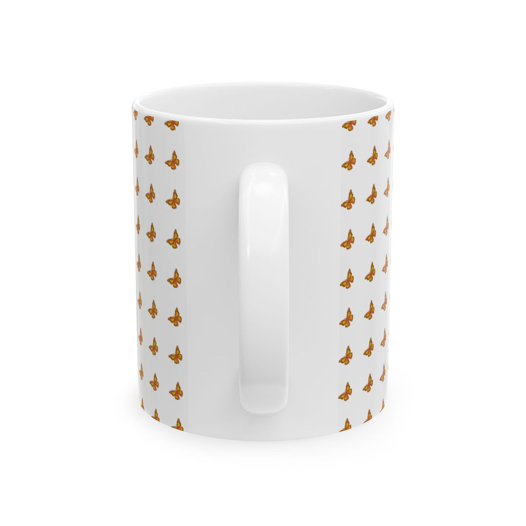 Butterfly Pattern Ceramic Mug - 11oz & 15oz, Perfect for Nature Lovers