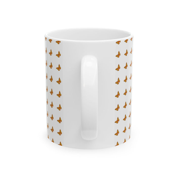 Butterfly Pattern Ceramic Mug - 11oz & 15oz, Perfect for Nature Lovers