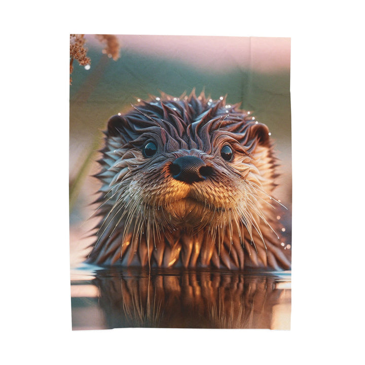 Cozy Velveteen Plush Blanket with Adorable Otter Design