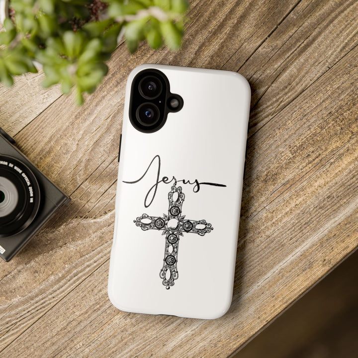 Stylish Tough Case with Jesus Design - Faith-Inspired Phone Cover, Christian Gift, Custom Phone Accessory, Unique Cell Phone Case
