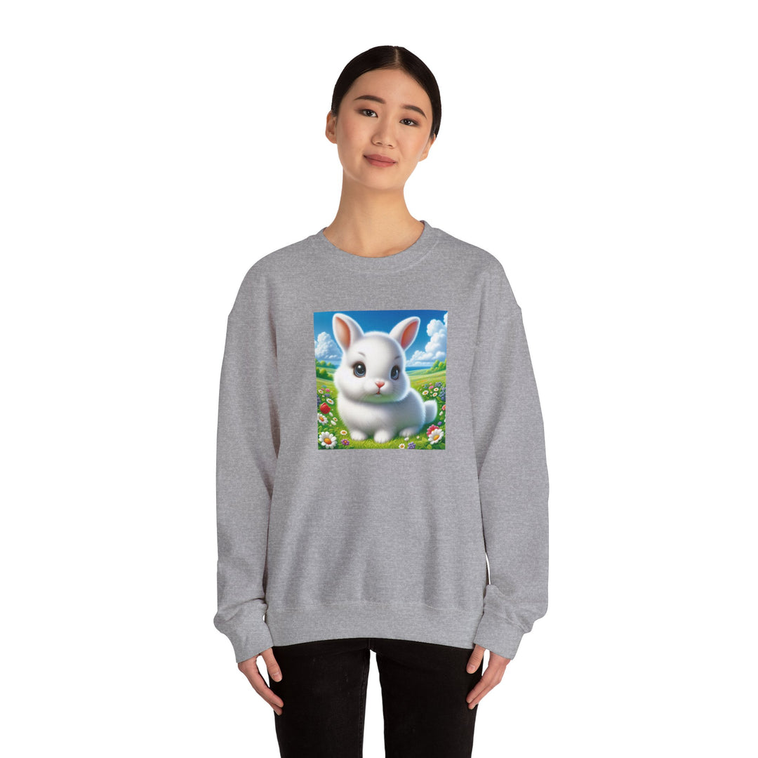Cute Bunny Design Crewneck Sweatshirt, Cozy Sweatshirt, Spring Fashion, Easter Gift, Unisex Pullover, Animal Lover Apparel