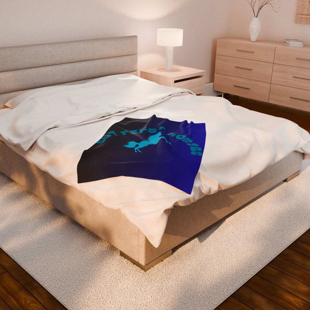Velveteen Plush Blanket for horse lovers